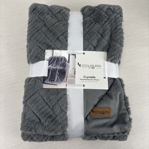 KOOLABURRA BY UGG PLUSH FAUX FUR TEXTURED THROW BLANKET CRYSTELLE 50 X 70 NWT